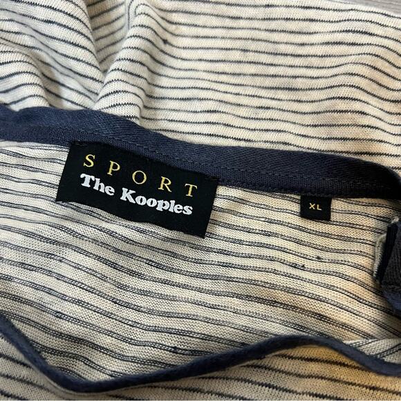 The Kooples Sport linen striped shirt skull buttons sz XL - Picture 5 of 7